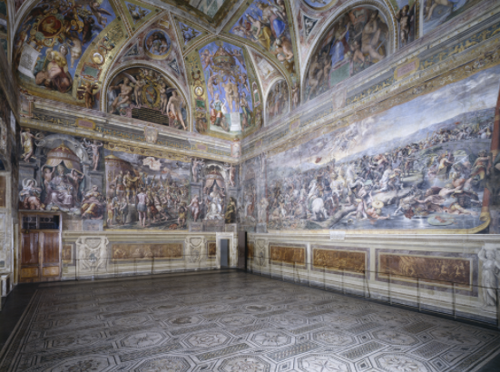 梵蒂冈发现拉斐尔的新绘画隐藏在平原的右边墙上