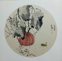 强子花鸟画作品《秋趣》