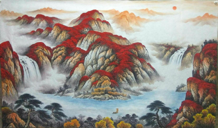 园园堂山水画作品《鸿运当头》