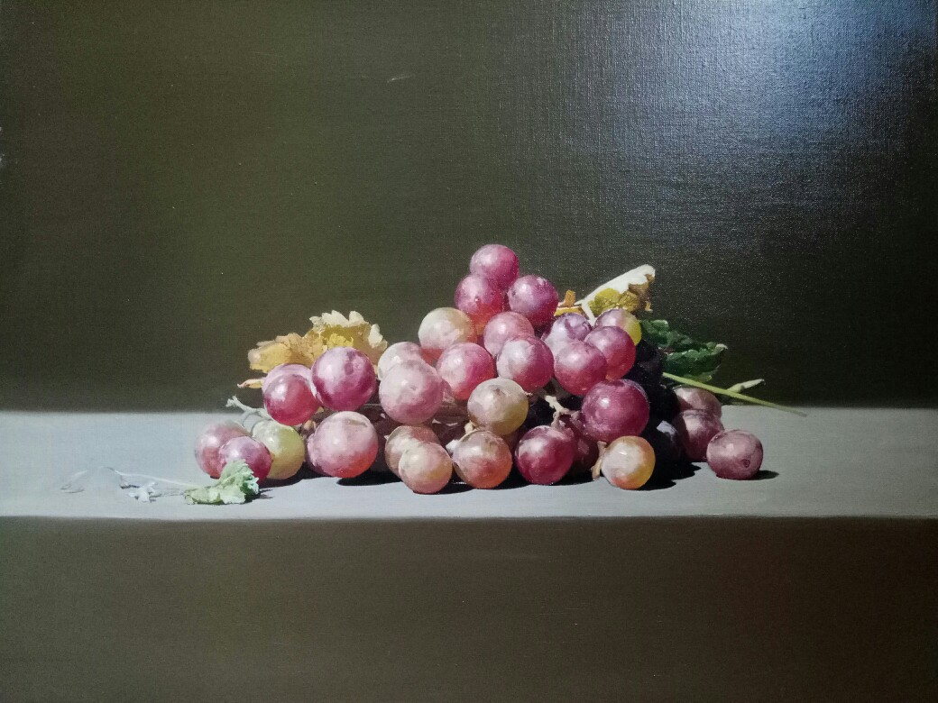 超写实油画静物画作品《葡萄》