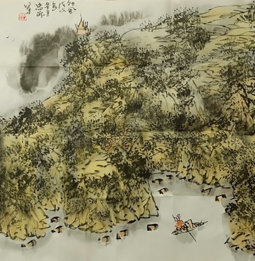 山水画作品《王中雁——山水》