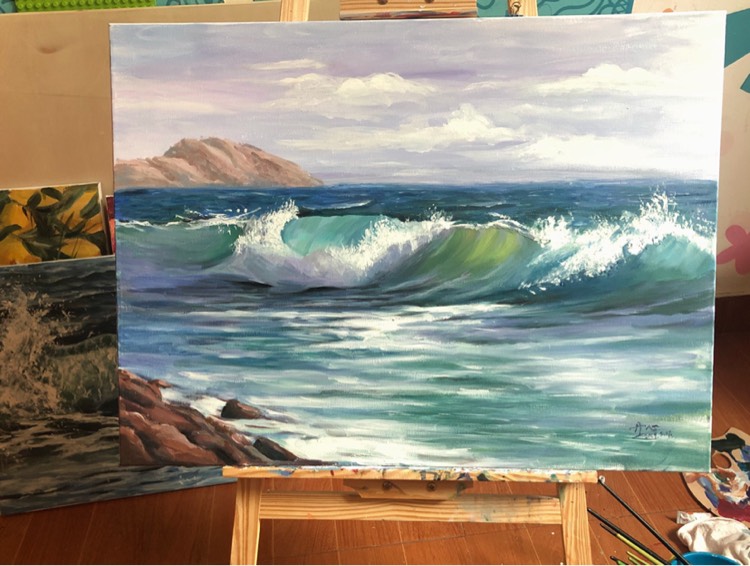 杨丹心风景画《海浪》