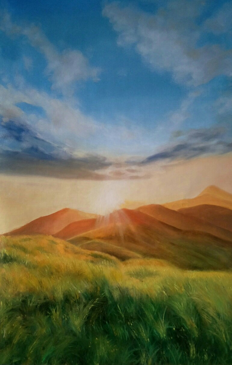 魏大勇风景画作品《朝霞》