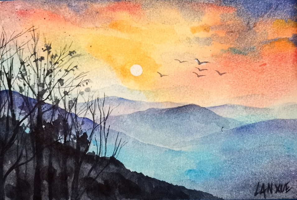 风景画作品《日落《一》》