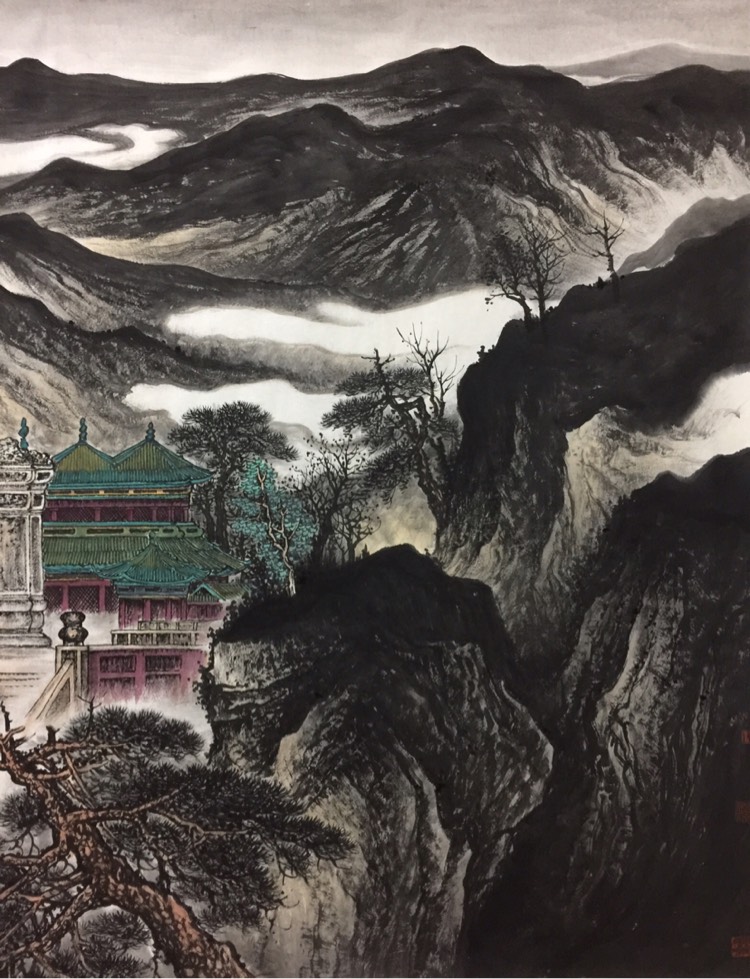 荣小松山水画《五一惠友精选巨幅作品《颐和园》》