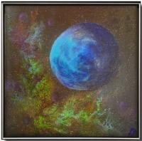 职业艺术家 付搏丙烯画作品《蓝色星球》