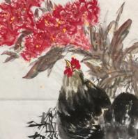 天津市美术家协会会员 贠世保花鸟画作品《加官图》
