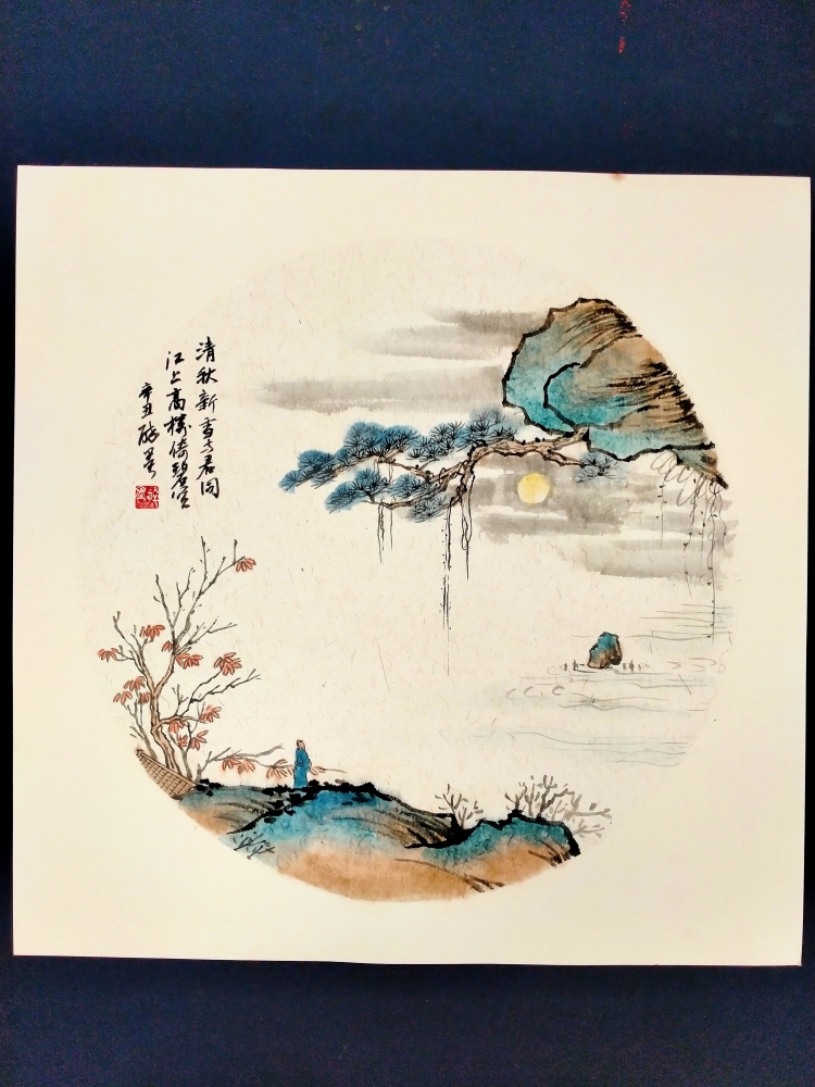 登高遥望秋江月