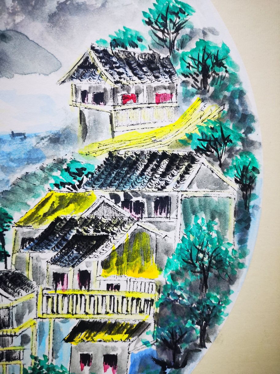 李彩兰山水画作品《江南水乡》