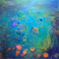 职业艺术家 付搏风景画作品《大堡礁的小鱼》