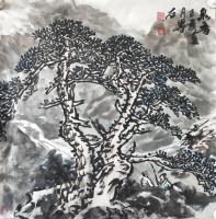 中国书画院高级院士&陕西省美术家协会会员&著名作家画家 穆海峰山水画作品《泉音》