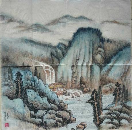 职业画家画院副院长特惠精品山水四平尺