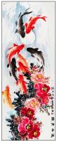 江苏省美术家协会会员 高晓林花鸟画作品《13平尺精品新作一一连年有余一一2886》