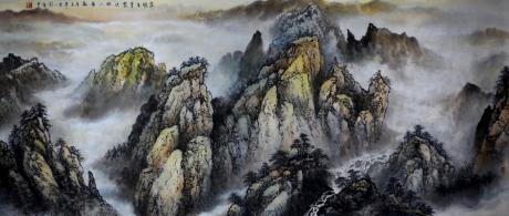 原创精品放漏手绘山水图孤品