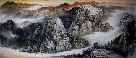 原创精品放漏手绘山水图孤品