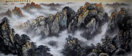 原创精品放漏手绘山水图孤品