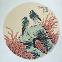 陕西省美术家协会会员 王东花鸟画作品《放漏精品花鸟玄关画已装裱好的白板纸》