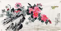 中国美术家协会会员朱向东四尺整张精品花鸟作品翠羽飞来又飞去一心只在蓼花丛