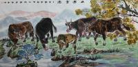 中国美术家协会会员 郑宏光动物画作品《牛运亨通》