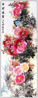 江苏省美术家协会会员 高晓林花鸟画作品《小六尺牡丹图一一景和春醉一一3699》