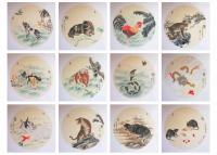 陕西省美术家协会会员 马新荣动物画作品《十二生肖工笔画十二张全套》