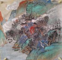 中国美术家协会会员 潘维荣山水画作品《山居图》