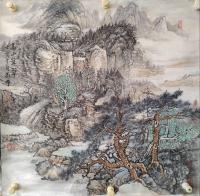 中国美术家协会会员 潘维荣山水画作品《高山耸翠》