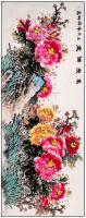 江苏省美术家协会会员 高晓林花鸟画作品《小六尺牡丹图一一富贵满堂一一3782》