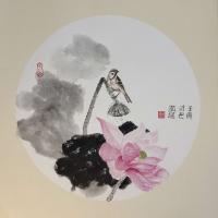 陕西省美术家协会会员 李延花鸟画作品《荷》