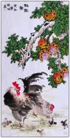 江苏省美术家协会会员 高晓林花鸟画作品《四尺中堂玄关画一一秋韵图一一3902》