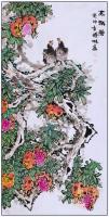 江苏省美术家协会会员 高晓林花鸟画作品《四尺中堂玄关画一一高秋图一一3904》