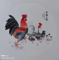 陕西省美术家协会会员 马新荣动物画作品《天伦之乐》
