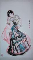 北京当代书画院书画家 叶名权人物画作品《印度舞》
