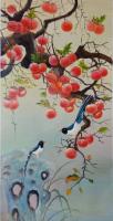 北京宣和书画艺术研究院会员 黄联合风景画作品《柿柿如意》