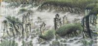 淄博市美术家协会会员 王道文山水画作品《人间仙境》