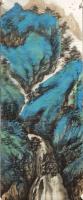 大连市中世书画艺术交流中心会员 陈尧山水画作品《青绿山水》