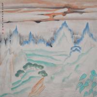 中国美术家协会会员 张守堂山水画作品《敦煌山水》