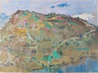 艺术家 赵磊风景画作品《池上桃花初开》