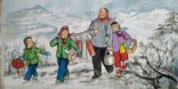 艺术家 高志亮人物画作品《重画八十年代宣传画瑞雪送温暖》