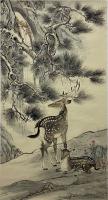 中国美术家协会会员 黄泽浩其他作品《仿古山水鹿》