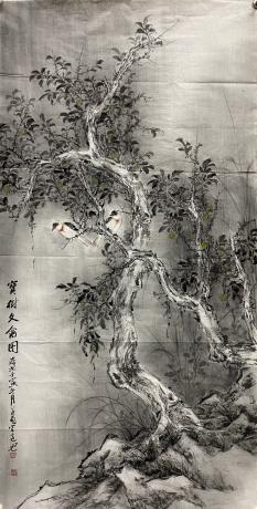 宝树文禽图