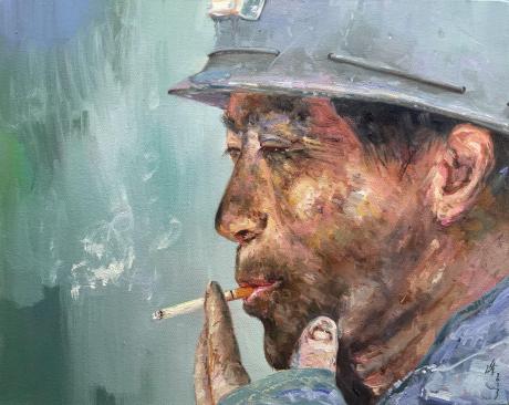 吸烟的矿工
