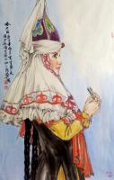 新疆美术家协会会员 张平其他作品《哈萨克姑娘》
