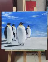 艺术家 李英才其他作品《四只呆萌可爱的帝企鹅》
