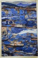 湖南省美术家协会会员 于万元其他作品《岩壁染花图》