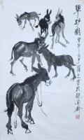 湖南省美术家协会会员 罗云人物画作品《犟驴图》