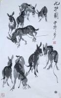 湖南省美术家协会会员 罗云花鸟画作品《九驴图》