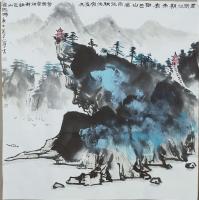湖南省美术家协会会员 罗云山水画作品《巴山夜雨涨秋池》