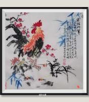 河南省美术家协会会员 胡源智花鸟画作品《常胜将军五德图》
