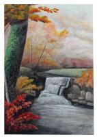 吉林省美术家协会会员 安炳根风景画作品《秋色》